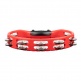 PERCUSSION HEADLINER SERIES MOUNTABLE ABS TAMBOURINE, DUAL ROW, RED, STAINLESS STEEL JINGLES