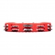 PERCUSSION HEADLINER SERIES MOUNTABLE ABS TAMBOURINE, DUAL ROW, RED, STAINLESS STEEL JINGLES