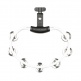 PERCUSSION HEADLINER SERIES MOUNTABLE ABS TAMBOURINE, DUAL ROW, WHITE, STAINLESS STEEL JINGLES