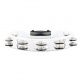 PERCUSSION HEADLINER SERIES MOUNTABLE ABS TAMBOURINE, DUAL ROW, WHITE, STAINLESS STEEL JINGLES
