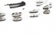 PERCUSSION HEADLINER SERIES MOUNTABLE ABS TAMBOURINE, DUAL ROW, WHITE, STAINLESS STEEL JINGLES