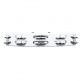 PERCUSSION HEADLINER SERIES MOUNTABLE ABS TAMBOURINE, DUAL ROW, WHITE, STAINLESS STEEL JINGLES