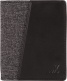 Portefeuille Double Jean Gris et Cuir Noir