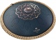 SONIC ENERGY OCTAVE STEEL TONGUE DRUM NAVY BLUE ENGRAVED FLORAL DESIGN D AMARA 