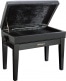 PIANO BENCH, SATIN BLACK, VINYL SEAT