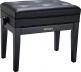 PIANO BENCH, SATIN BLACK, VINYL SEAT
