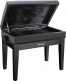 PIANO BENCH, POLISHED EBONY, VINYL SEAT