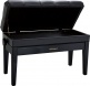 PIANO BENCH, DUET SIZE, POLISHED EBONY, VINYL SEAT