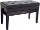 PIANO BENCH, DUET SIZE, POLISHED EBONY, VINYL SEAT