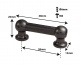 TL12D38-Bk Coquille Tube 38mm Noir Double Tirant (X1)