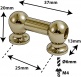 TL1D25-BR Coquille Tube 25mm Dorée Double Tirant (X1)