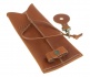 Porte Baguettes En Cuir Avec Crochet Saddle Tan