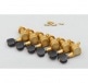 TUNING MACHINES GUITAR 6 ONLINE X-GOLD, BLACK SATIN BUTTON, STRAIGHT