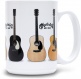 Mug Ceramic With Guitars White