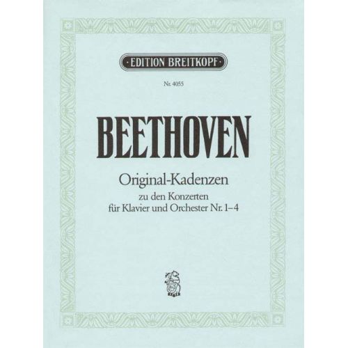 BEETHOVEN LUDWIG VAN - 8 KADENZEN ZU DEN KONZERTEN NR.1-4 - PIANO 