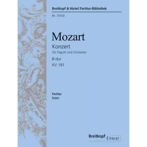 EDITION BREITKOPF MOZART WOLFGANG AMADEUS - FAGOTTKONZERT B-DUR KV 191 - BASSOON, ORCHESTRA
