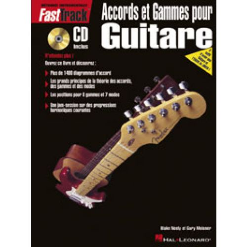 HAL LEONARD FAST TRACK ACCORDS ET GAMMES POUR GUITARE + CD