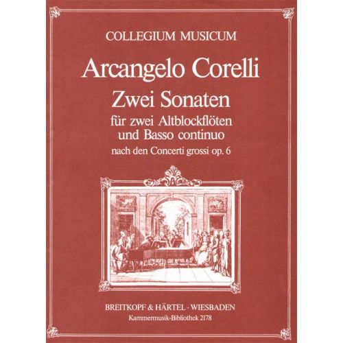 CORELLI ARCANGELO - 2 SONATEN F-DUR NACH OP. 6 - 2 ALTO RECORDER, BASSO CONTINUO