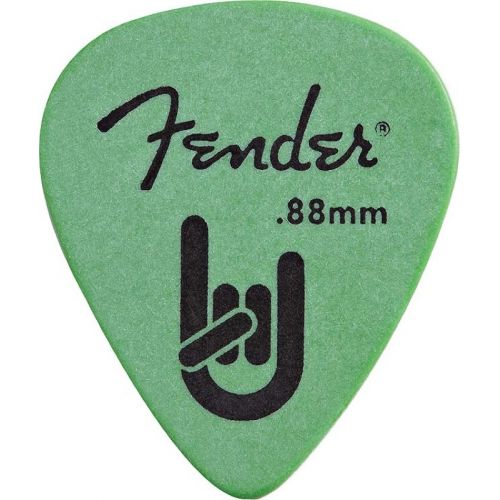 FENDER ROCK-ON! TOURING PICKS 12 PACK 351 SHAPE MED HVY .88 MM SURF GREEN