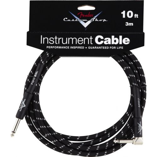 FENDER CUSTOM SHOP SERIES CABLE 10' ANGLE BLACK TWEED