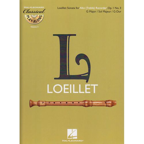 LOEILLET DE GANT JEAN-BAPTISTE - SONATE EN SOL MAJEUR OP.1 N°3 + CD - FLUTE A BEC ALTO