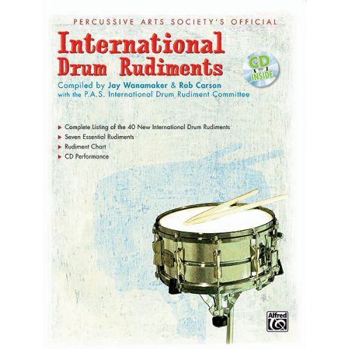 ALFRED PUBLISHING WANAMAKER JAY - INTERNATIONAL DRUM RUDIMENTS + CD - DRUM