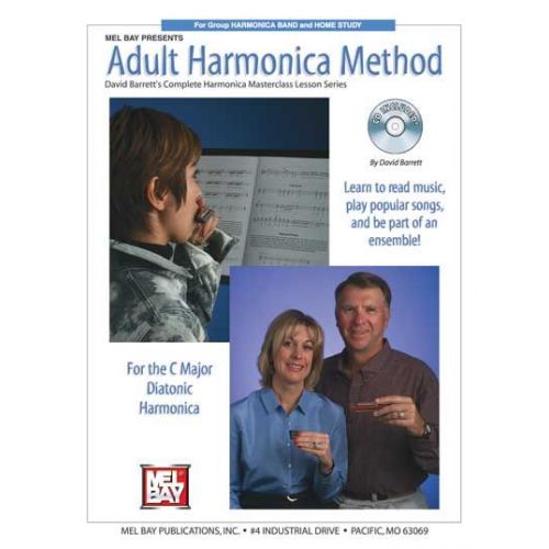 MEL BAY BARRETT DAVID - ADULT HARMONICA METHOD + CD - HARMONICA