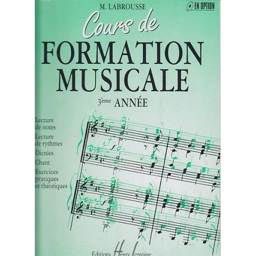 LEMOINE LABROUSSE MARGUERITE - COURS DE FORMATION MUSICALE VOL.3