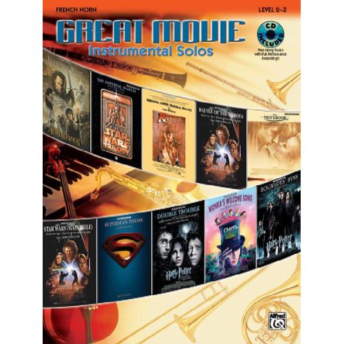 ALFRED PUBLISHING GREAT MOVIE INSTRUMENTAL SOLOS + CD - FRENCH HORN SOLO