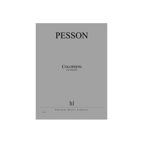 JOBERT PESSON GERARD - COLOPHON - VIOLONCELLE
