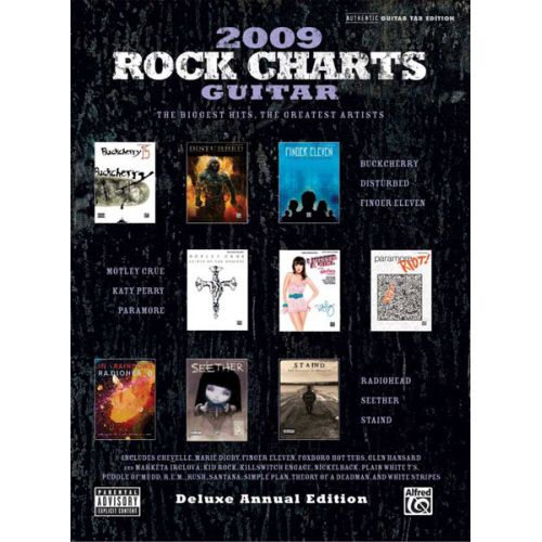 ALFRED PUBLISHING 2009 ROCK CHARTS GUITAR DELUXE EDITION - GUITAR TAB