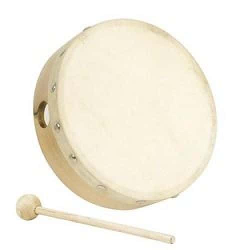 TAMBOURIN PEAU NATURELLE - 15 CM