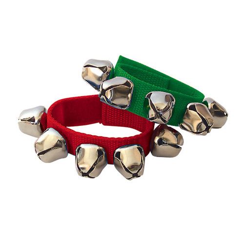 Grelots Bracelet Bracelets Jingle Jouets Rythmiques Musicaux Cheville Instrument de Percussion des Faveurs de Fête pour Noël lÉcole Enfants 12 Pièces, Rouge et Vert 