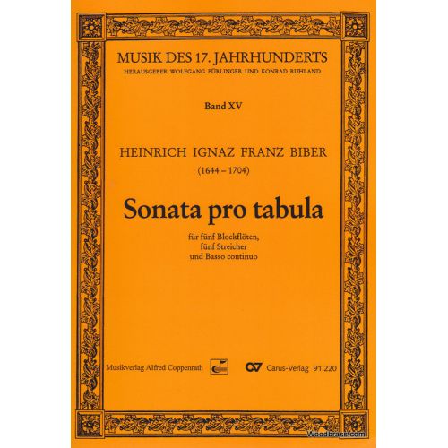 CARUS BIBER HEINRICH IGNAZ FRANZ - SONATA PRO TABULA - CONDUCTEUR