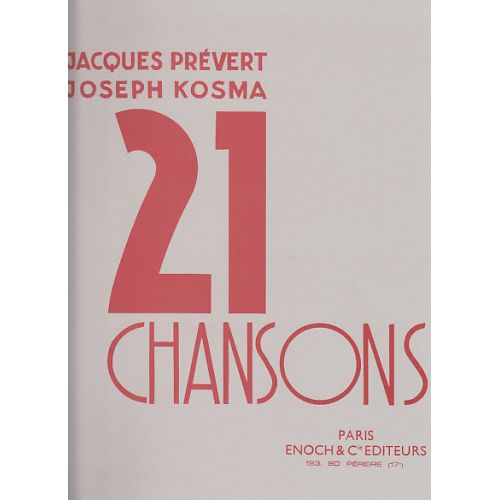 PREVERT/KOSMA - 21 CHANSONS