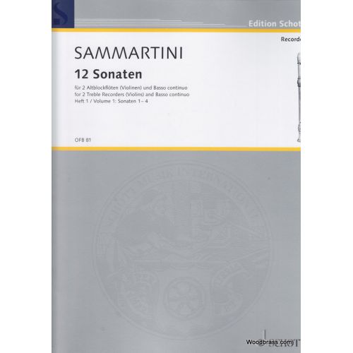  Sammartini G.b. - Twelve Sonatas   Band 1