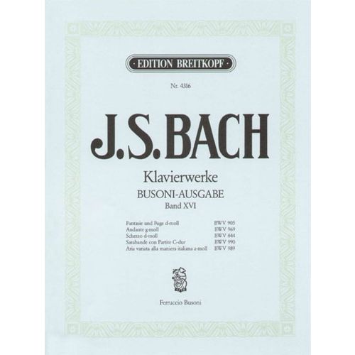 EDITION BREITKOPF BACH JOHANN SEBASTIAN - VERSCHIEDENE WERKE - PIANO