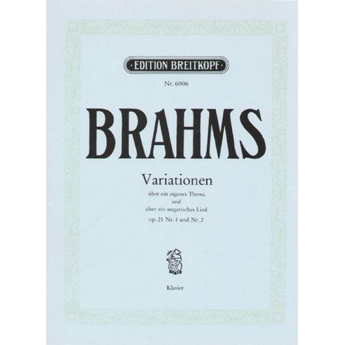 EDITION BREITKOPF BRAHMS JOHANNES - VARIATIONEN OP. 21 - PIANO