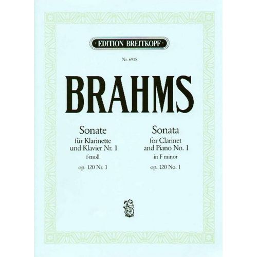 EDITION BREITKOPF BRAHMS J. - SONATE OP. 120/1 EN FA MINEUR - CLARINETTE, PIANO