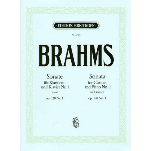 BRAHMS J. - SONATE OP. 120/1 EN FA MINEUR - CLARINETTE, PIANO