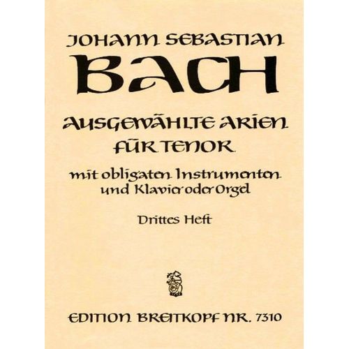  Bach J.s. - Ausgewahlte Arien Fur Tenor 3