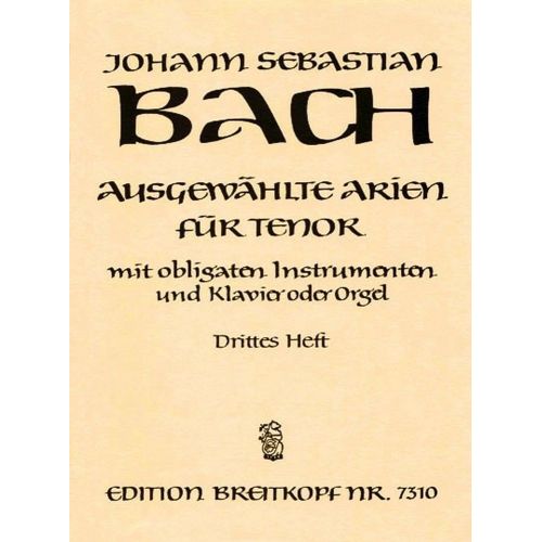 BACH J.S. - AUSGEWAHLTE ARIEN FUR TENOR 3