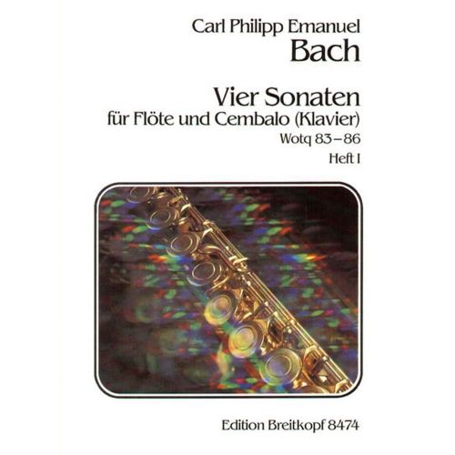EDITION BREITKOPF C.P.E. - Vier Sonaten, Heft 1 Wq 83,84 - Flute, Clavecin