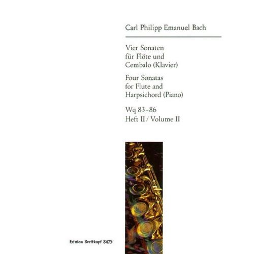 BACH C.P.E. - 4 SONATES VOL.2 WQ 85, 86 - FLUTE, PIANO