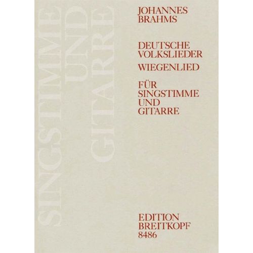 EDITION BREITKOPF BRAHMS JOHANNES - DEUTSCHE VOLKSLIEDER - VOICE, GUITAR