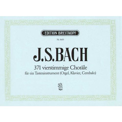 EDITION BREITKOPF BACH J.S. - 371 4ST.CHORALE BWV 253-438 - ORGUE