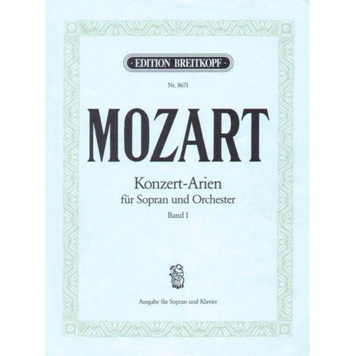 EDITION BREITKOPF MOZART W.A. - KONZERTARIEN FUR SOPRAN BD.I