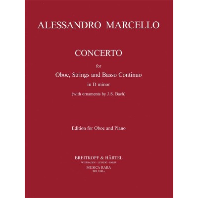 MUSICA RARA Marcello Alessandro - Concerto En Re Mineur - Hautbois & Piano