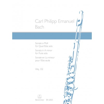 BARENREITER Bach C.p.e. - Sonate Fur Flote Solo A-moll WQ 132 - Flute