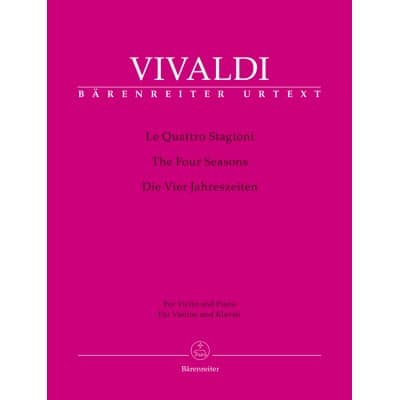 VIVALDI ANTONIO - LES 4 SAISONS, OP.8, NR. 1-4 - VIOLON, CORDE, BASSE CONTINUE
